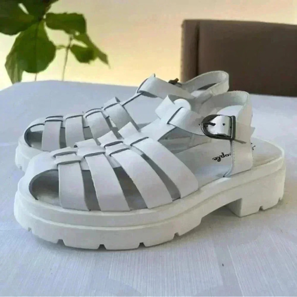 Free People Delaney Fisherman Platform Sandals White EU 37 US 7 - Picture 3 of 6